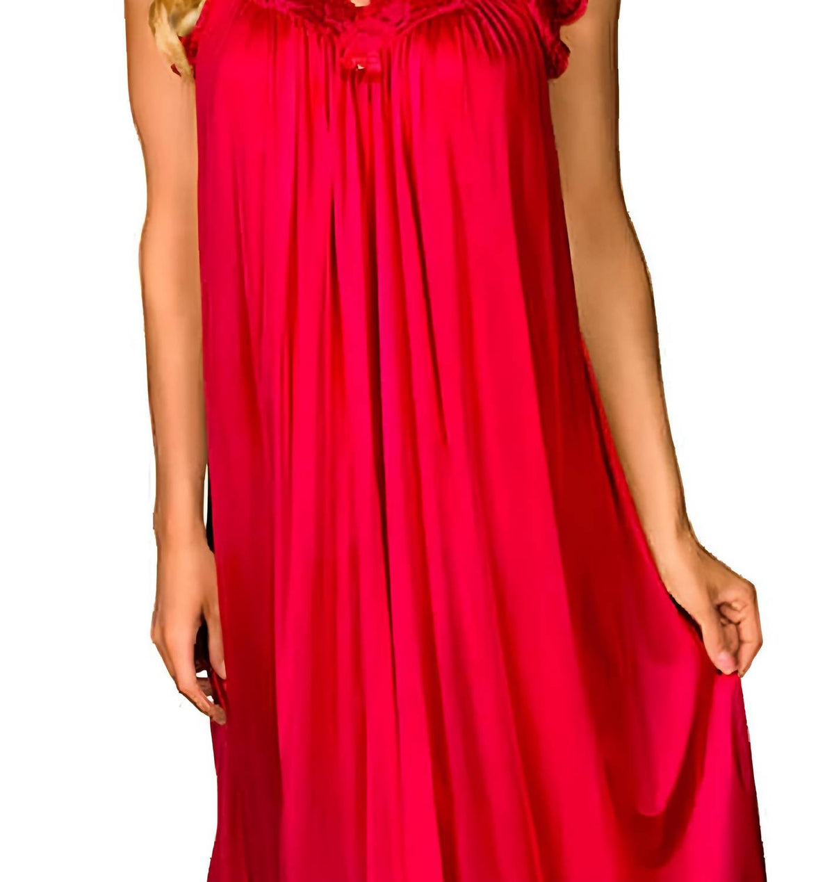 Shadowline Lingerie - Long Lace Cap Sleeve Nightgown