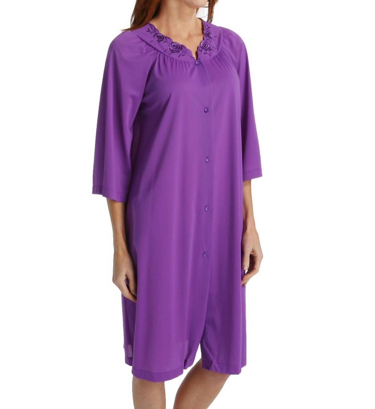 Shadowline Lingerie - Short 3/4 Sleeve Button Down Robe