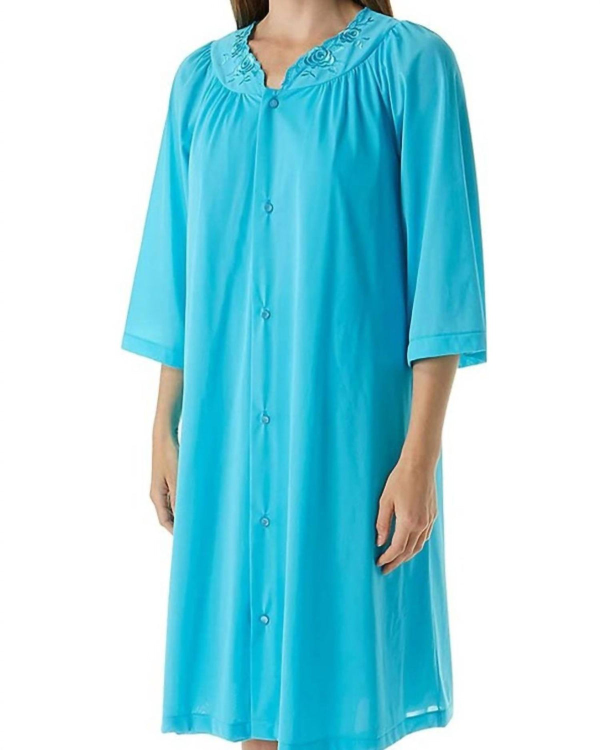 Shadowline Lingerie - Short 3/4 Sleeve Button Down Robe