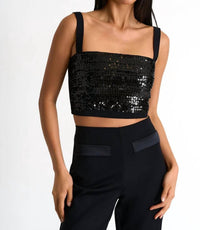 Shan - HELENA BANDEAU TOP - black - clothing - crop - tops