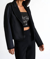 Shan - HELENA BANDEAU TOP - black - clothing - crop - tops