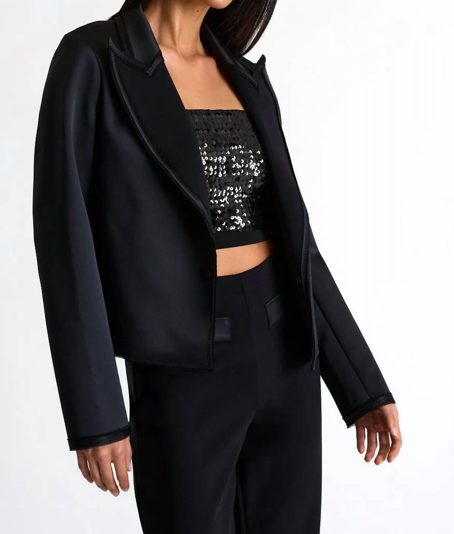 Shan - HELENA BANDEAU TOP - black - clothing - crop - tops
