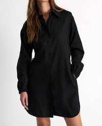 Shan - Linen Shirt Dress - black - clothing - dresses