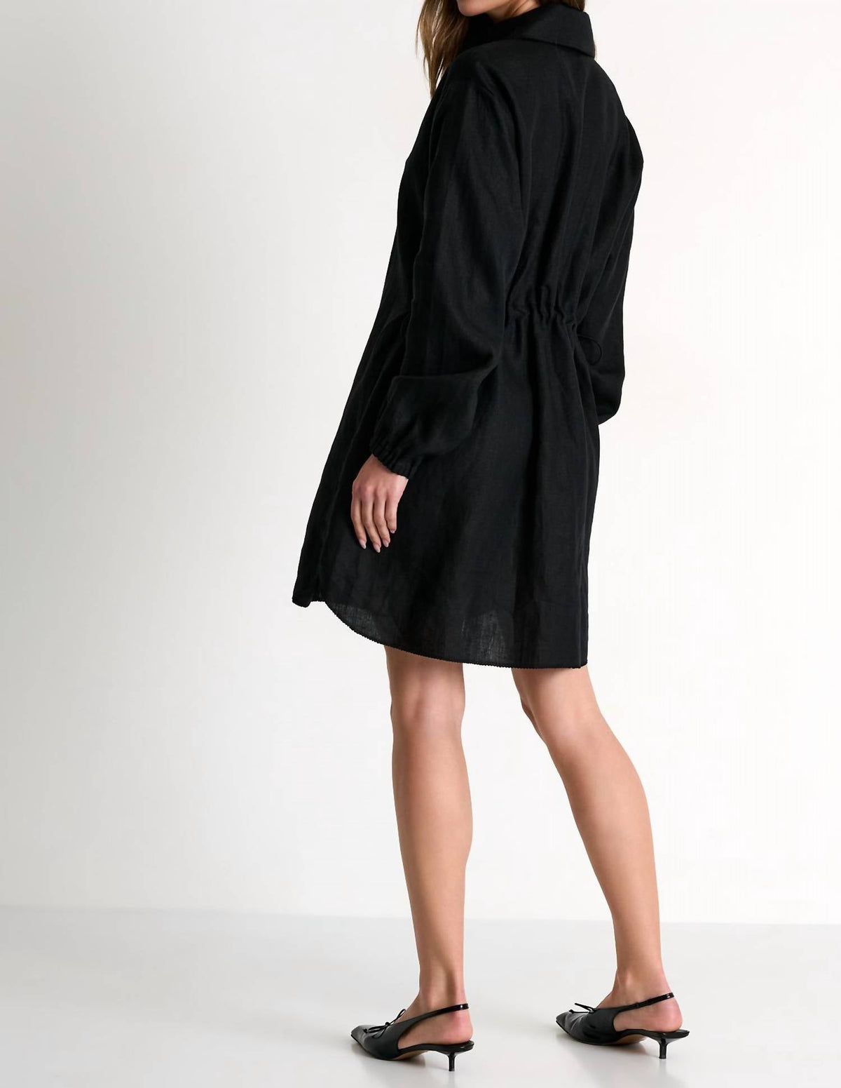 Shan - Linen Shirt Dress - black - clothing - dresses