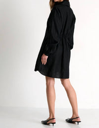 Shan - Linen Shirt Dress - black - clothing - dresses