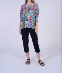 Shana Apparel - Crinkle Button Back Tunic Top