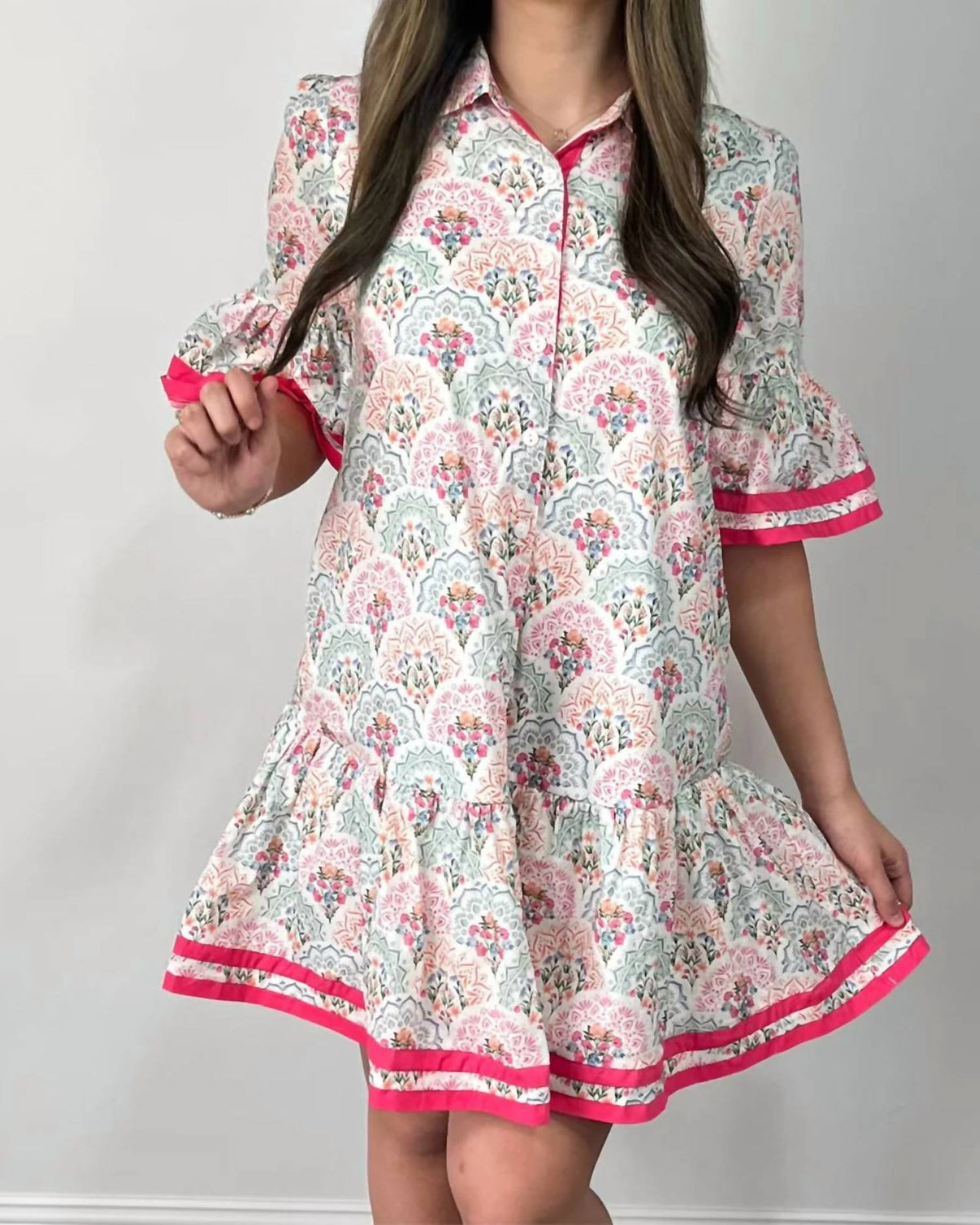 She + Sky - Bell Printed Mini Dress