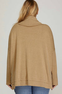 She + Sky - Cowl Neck Sweater - Plus