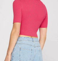 She + Sky - Crew Ribbed Sweater