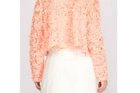 She + Sky - Flower Appliqué 3d Mesh Short Jacket Cardigan - cardigans - clothing - floral