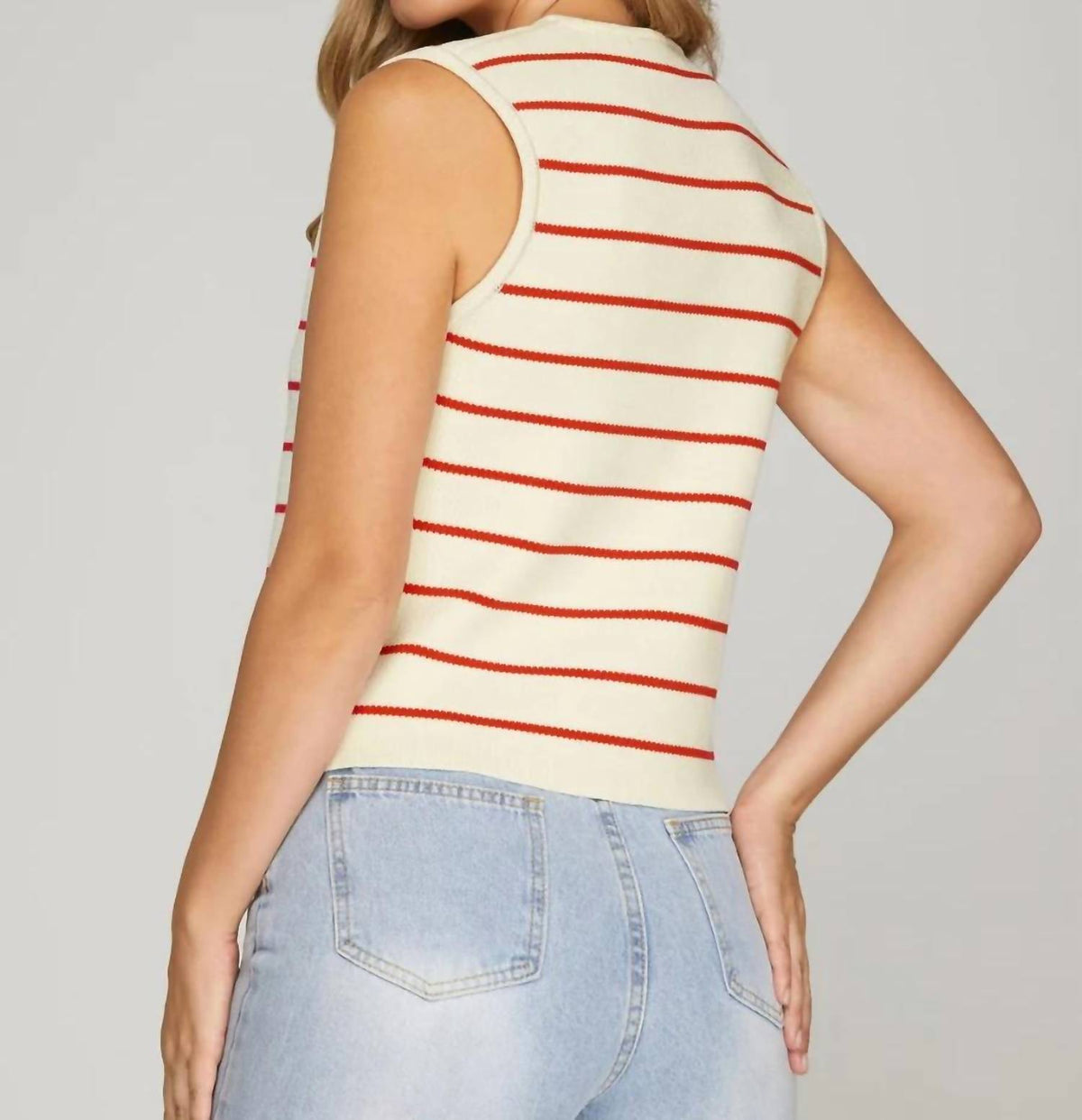 She + Sky - Harbor Sleveless Stripe Knit Vest