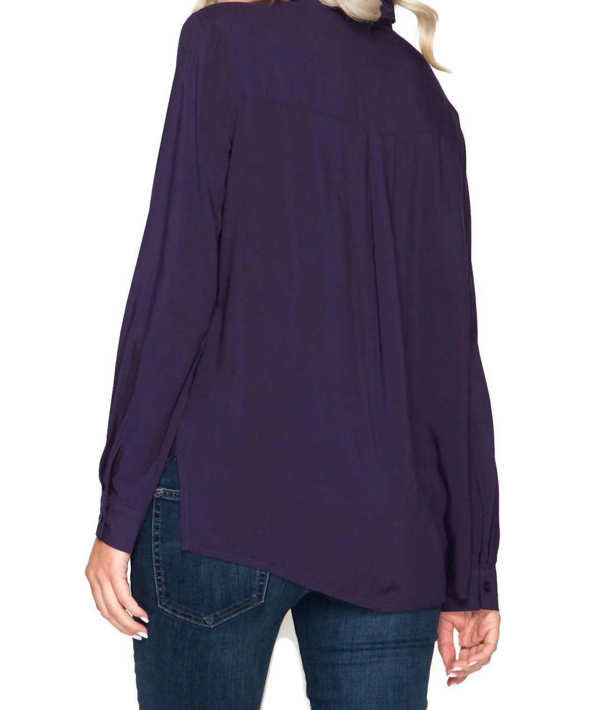 She + Sky - Lace Up Shirt