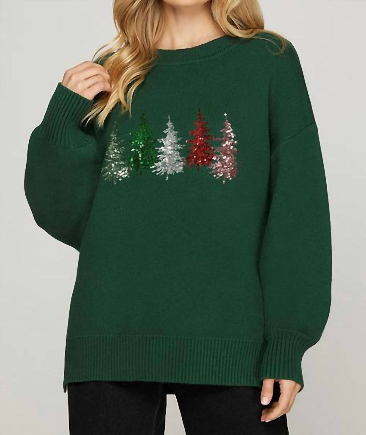 She + Sky - Long Sleeve Sequin Sweater