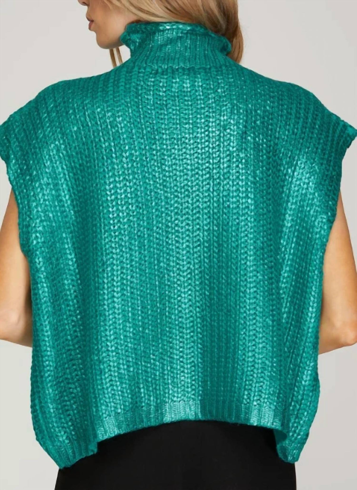 She + Sky - METALLIC FOIL SWEATER TOP