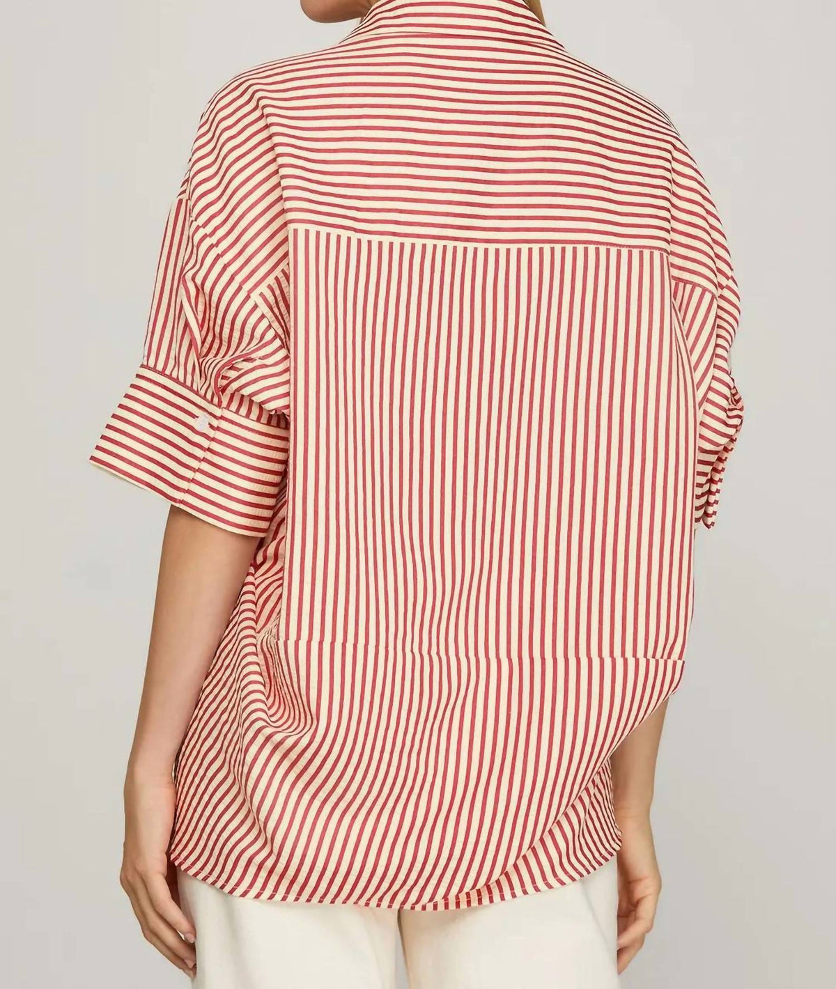 She + Sky - Oversized Striped Top