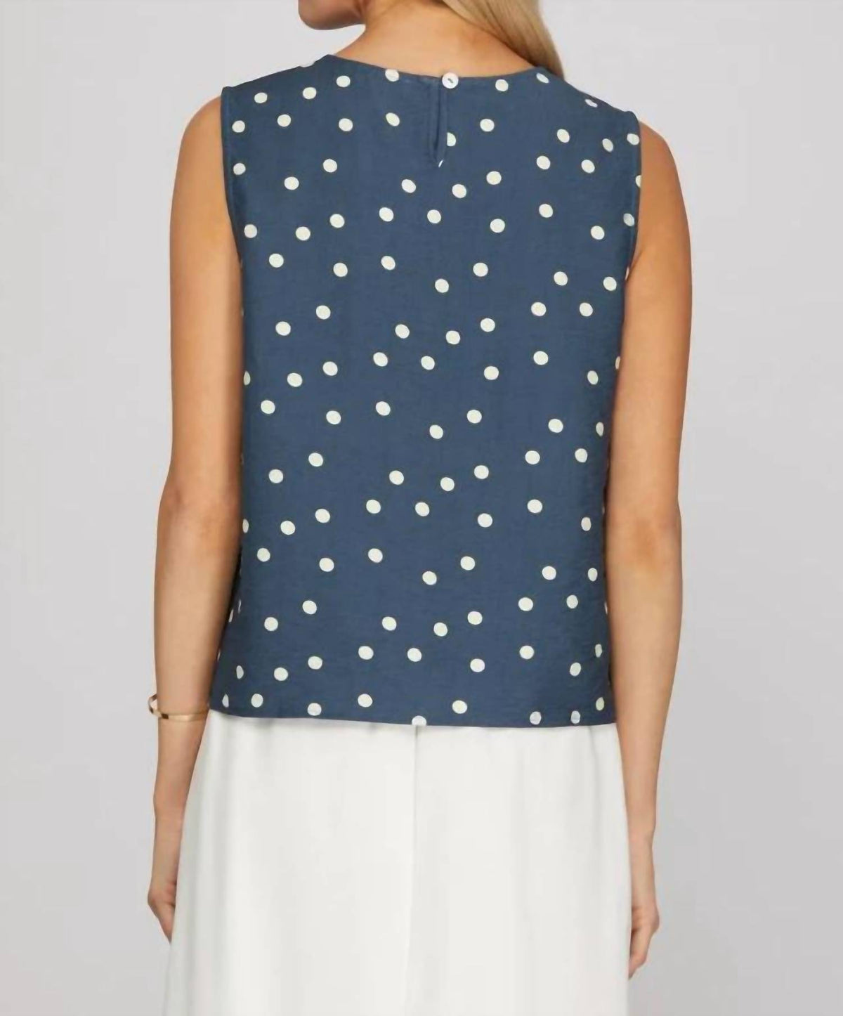 She + Sky - Polka Dot Sleeveless Top