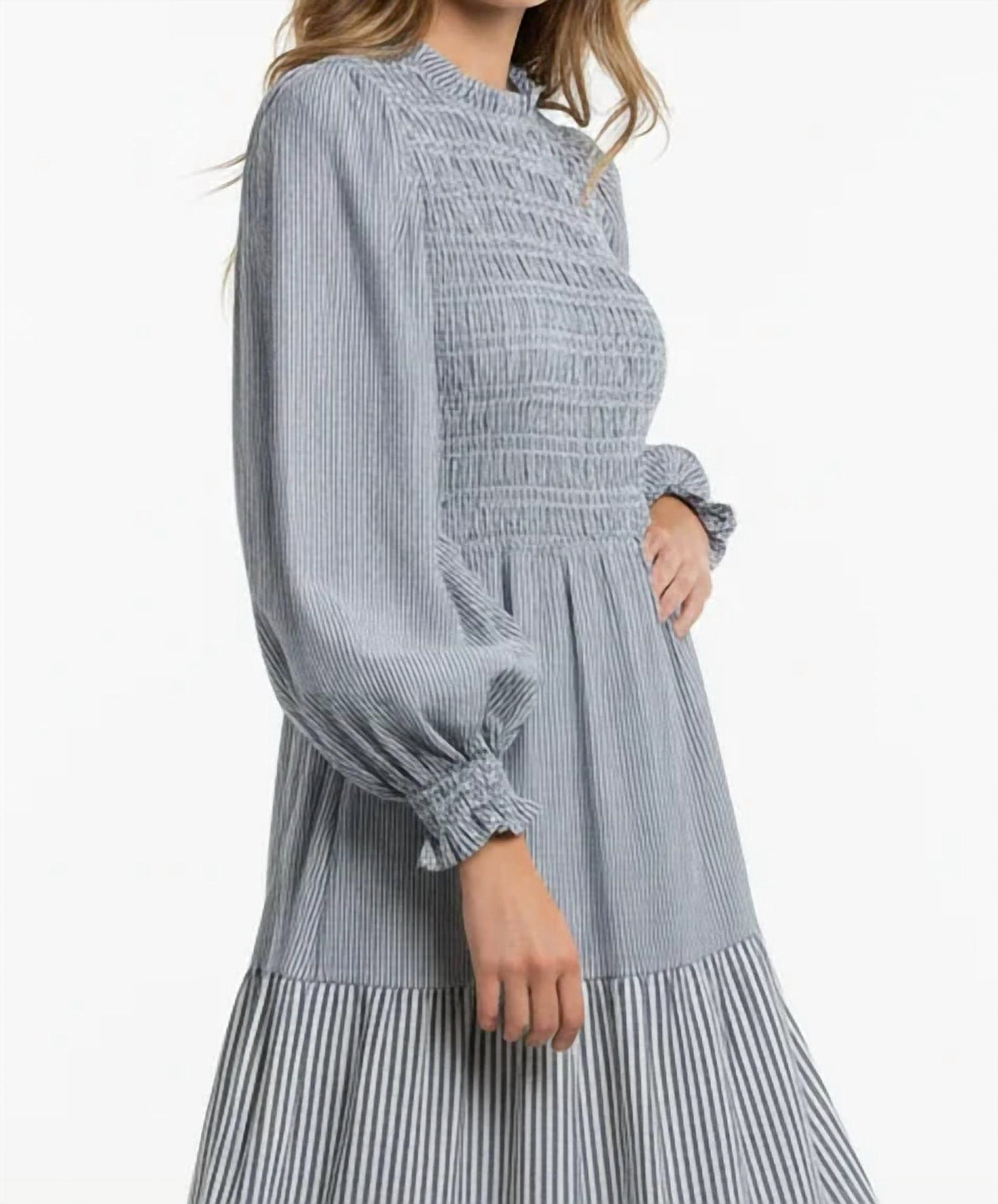 She + Sky - Smocked Top Tiered Maxi Dress
