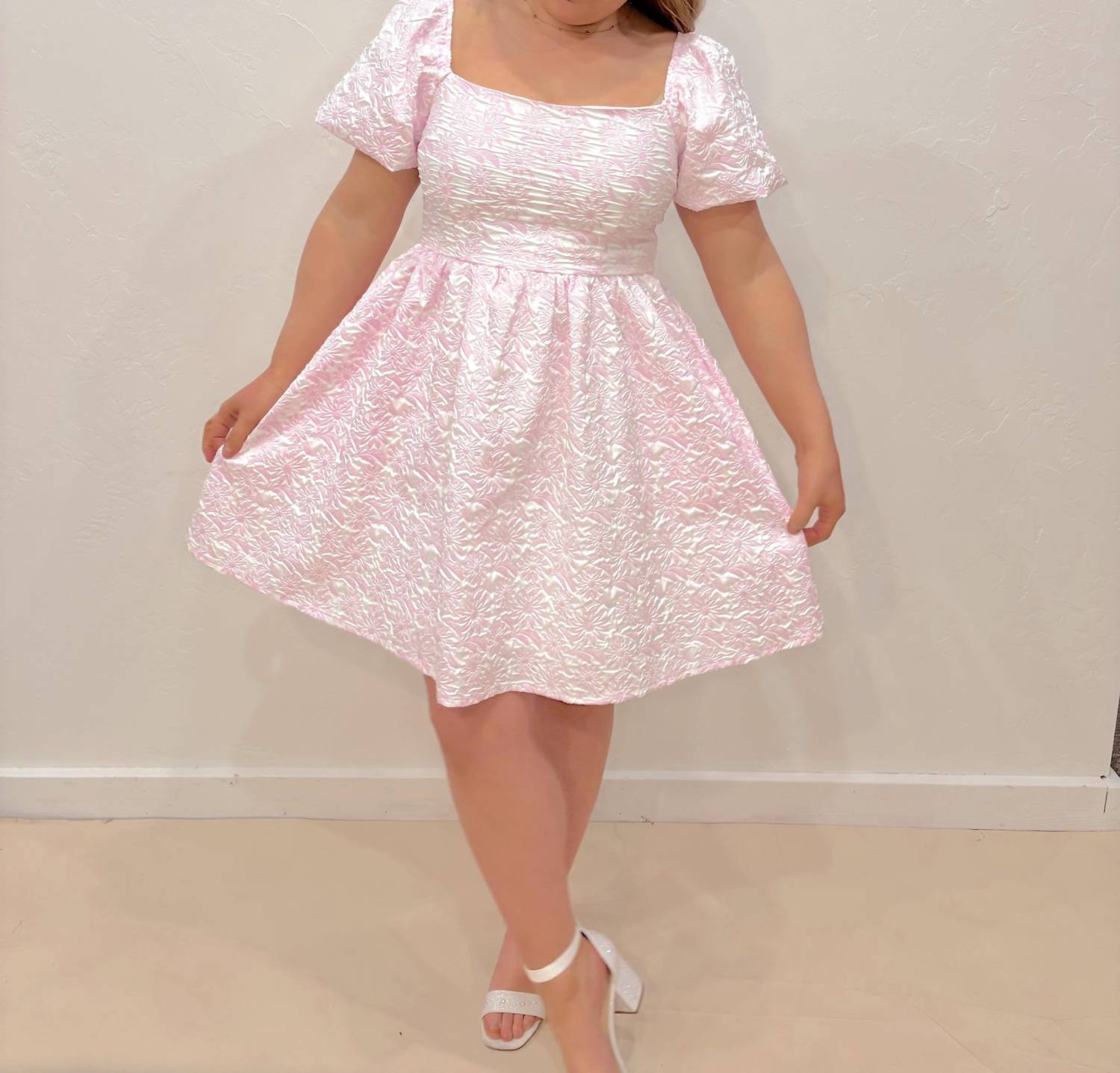 She + Sky - Spring Flower Square Neck Dress - clothing - dresses - floral