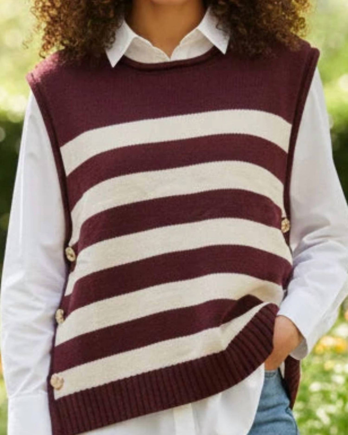 She + Sky - Stripe Sweater Tank