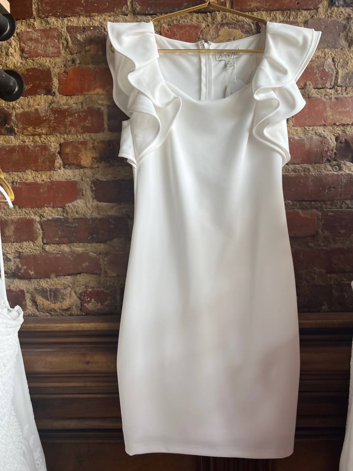 She + Sky - SY6189 RUFFLED SLEEVE HEAVY KNIT SQUARE NECK DRESS - clothing - collection:Graddresses(Auto) - dresses