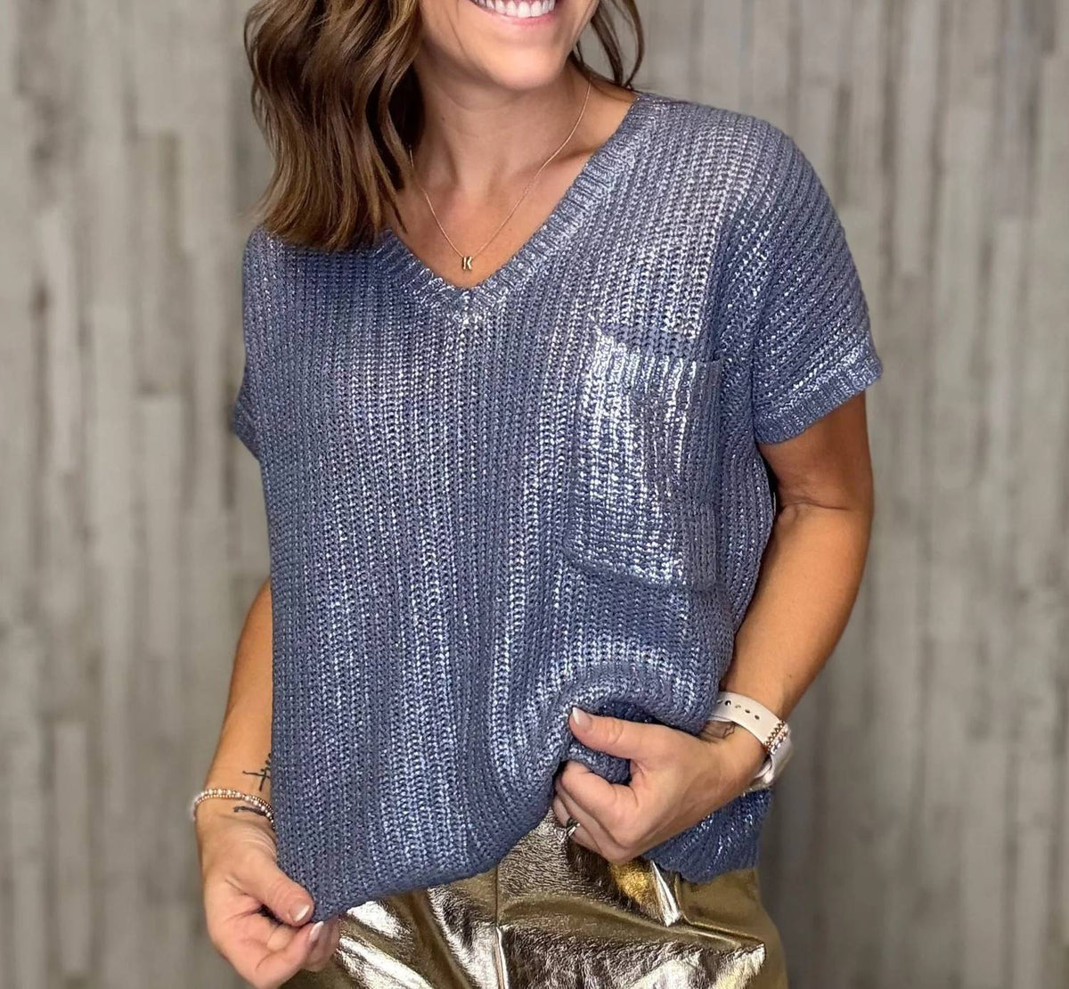 She + Sky - Yorktown Metallic Sweater
