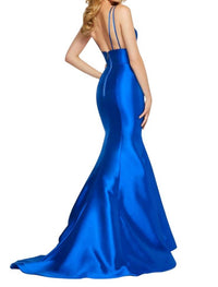 Sherri Hill - Double Spaghetti Strap Mermaid Prom Dress - blue - clothing - dresses