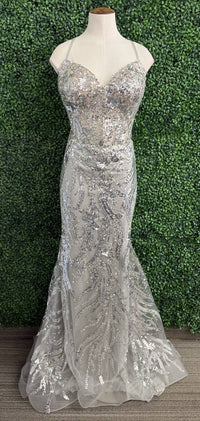 Sherri Hill - Fitted Sequin Lace Sheer Corset Bodice Gown - clothing - dresses - prom