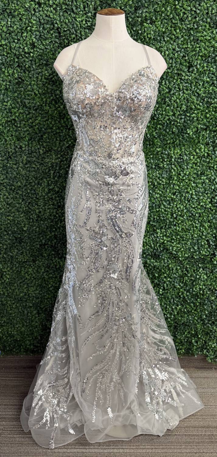 Sherri Hill - Fitted Sequin Lace Sheer Corset Bodice Gown - clothing - dresses - prom