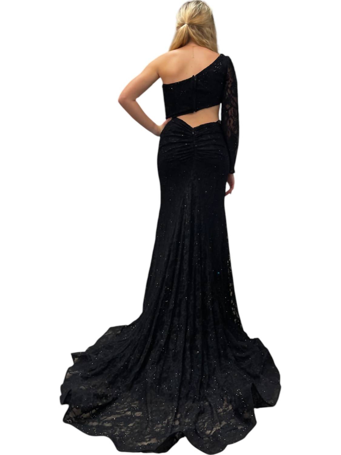 Sherri Hill - Laced Up One Shoulder Gown