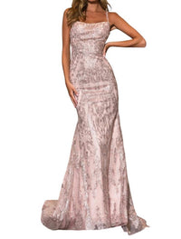 Sherri Hill - Straight Neckline Fitted Prom Dress - clothing - dresses - patterned