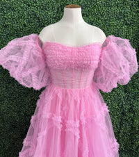 Sherri Hill - Strapless Sheer Corset A - line Ballgown - clothing - dresses - pink