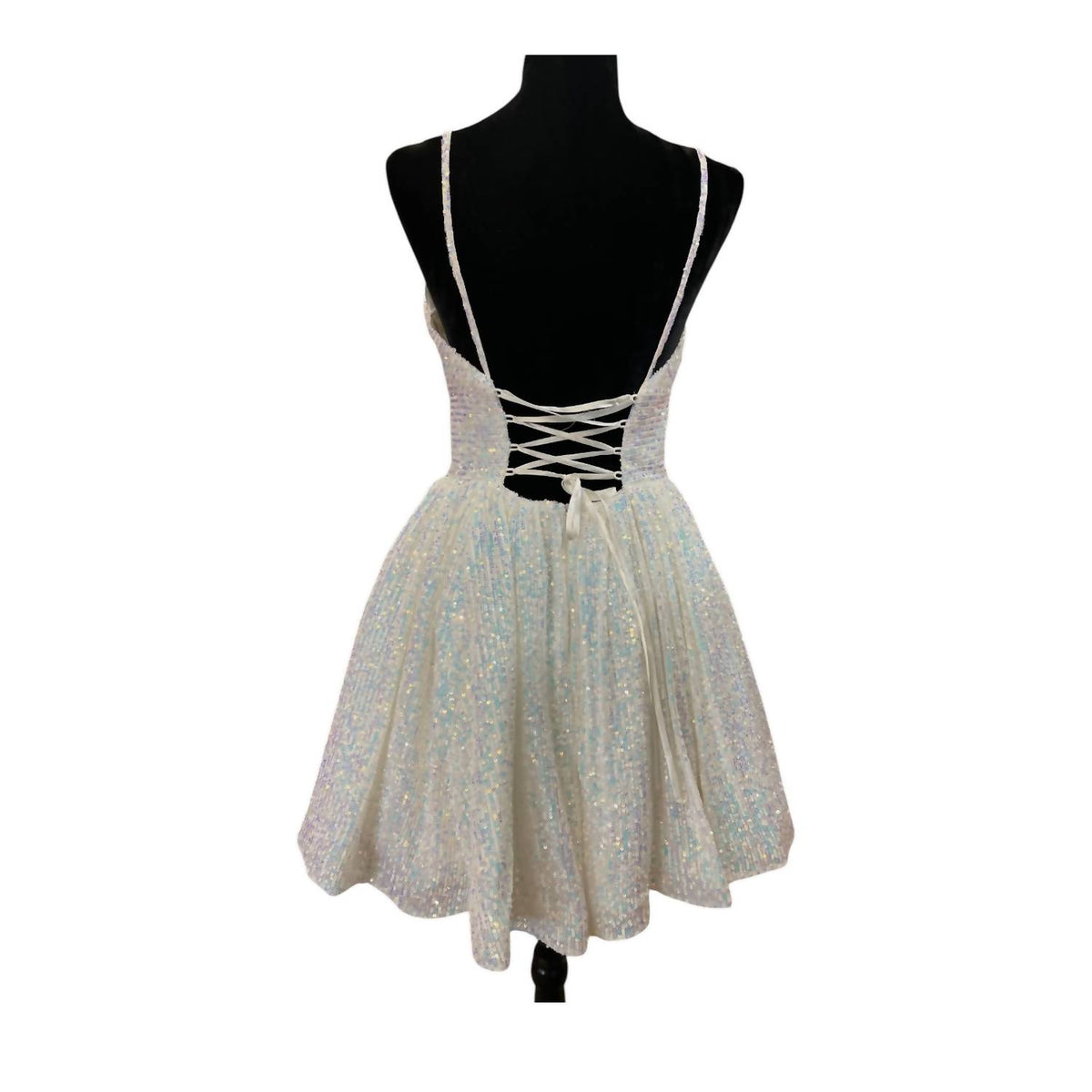 Sherri Hill - Women's V Neck A Line Mini Dress