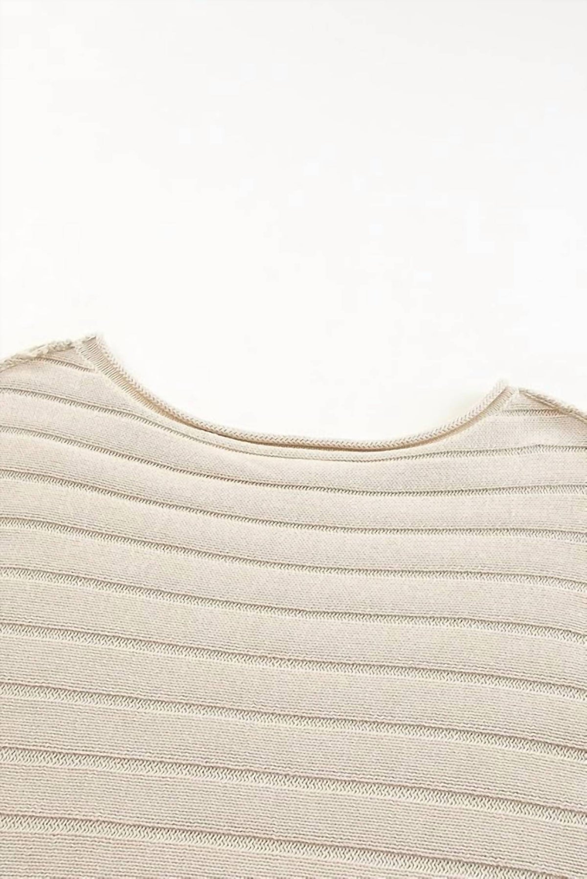 Shewin - 3/4 Sleeve Ribbed Sweater