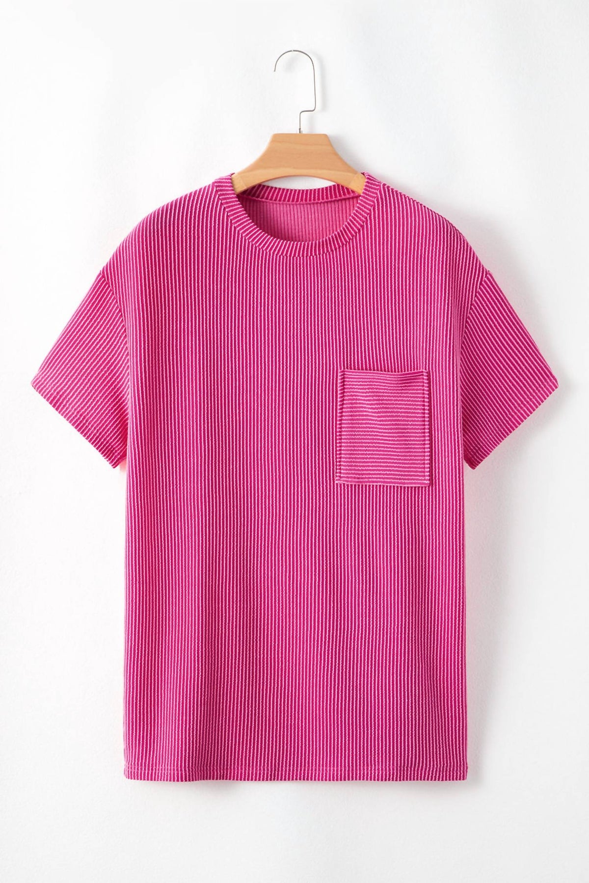 Shewin - Crinkle Corded Loose Fit Top