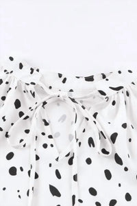 Shewin - Leopard Print Bishop Sleeves Blouse