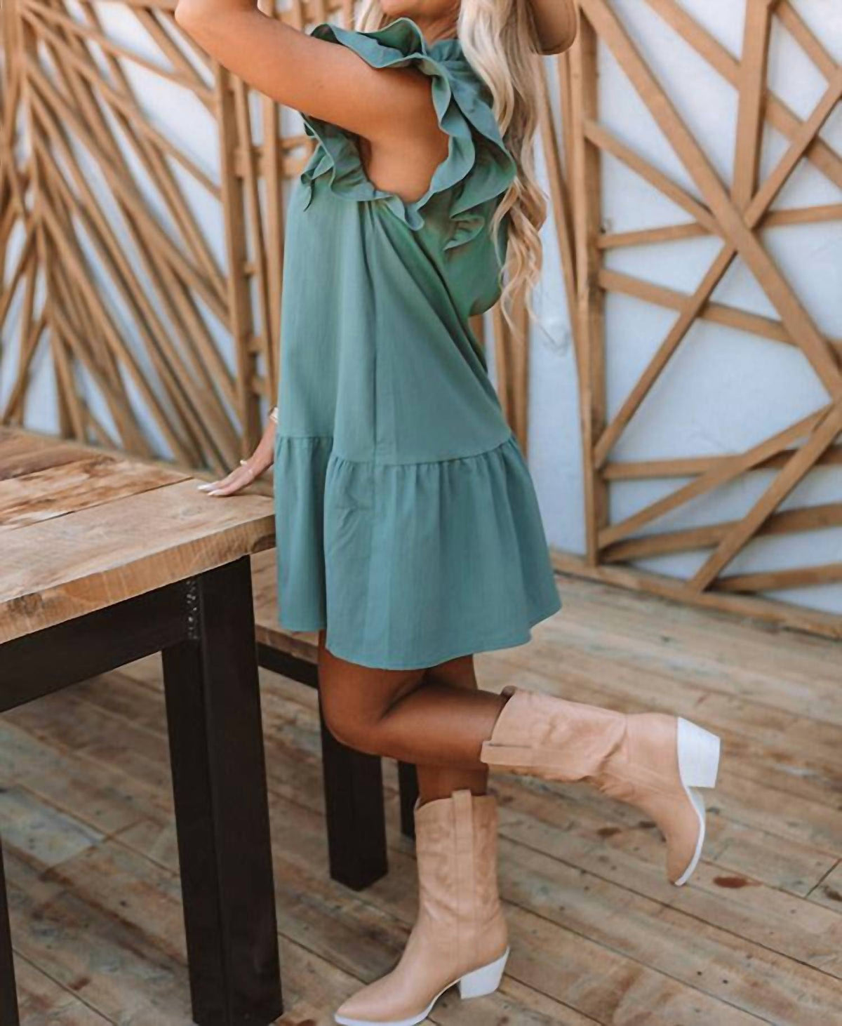 Shewin - Ruffle Mini Dress