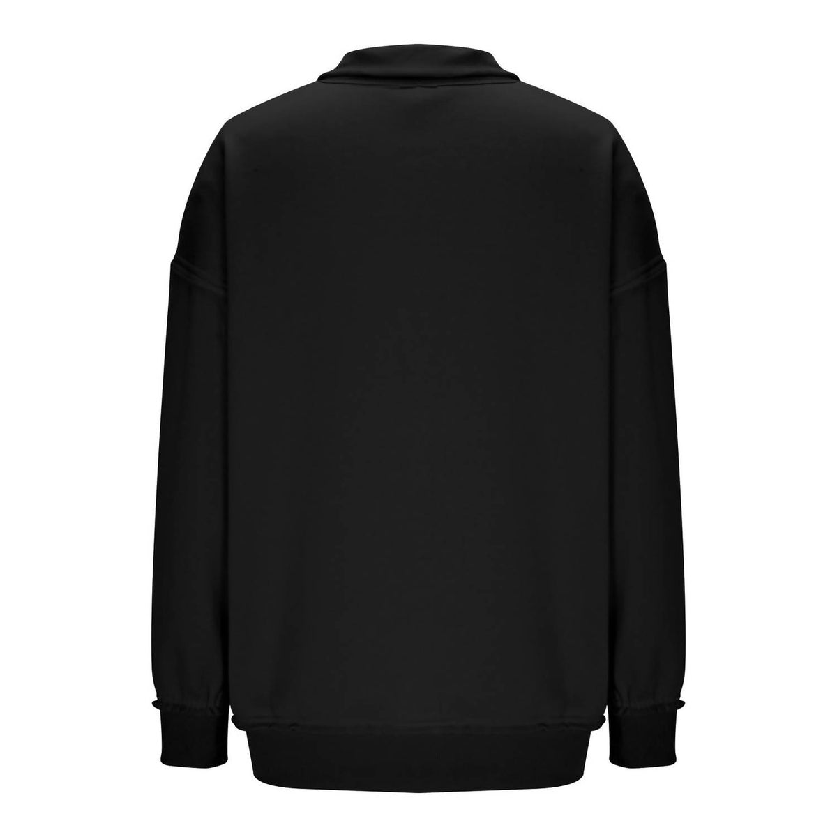 Shewin - Snap Collar Cozy Sweatshirt