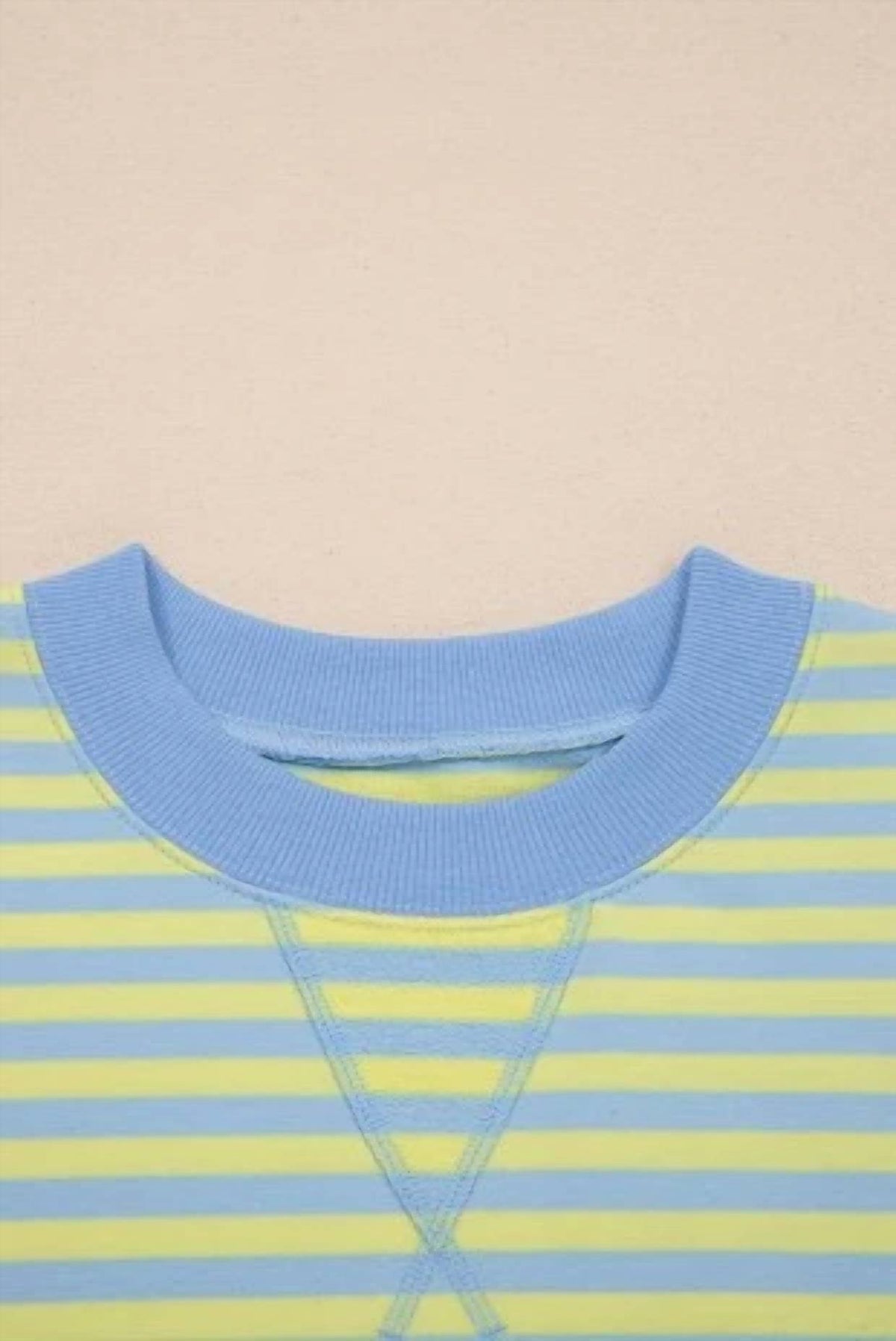 Shewin - Stripe Colorblock Pullover And Shorts Set