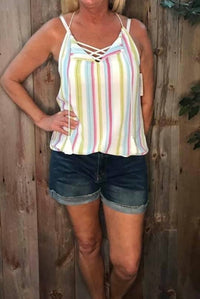 Shirley Stone - Dark Wash Mid - Rise Denim Shorts - blue - clothing - cotton - blend