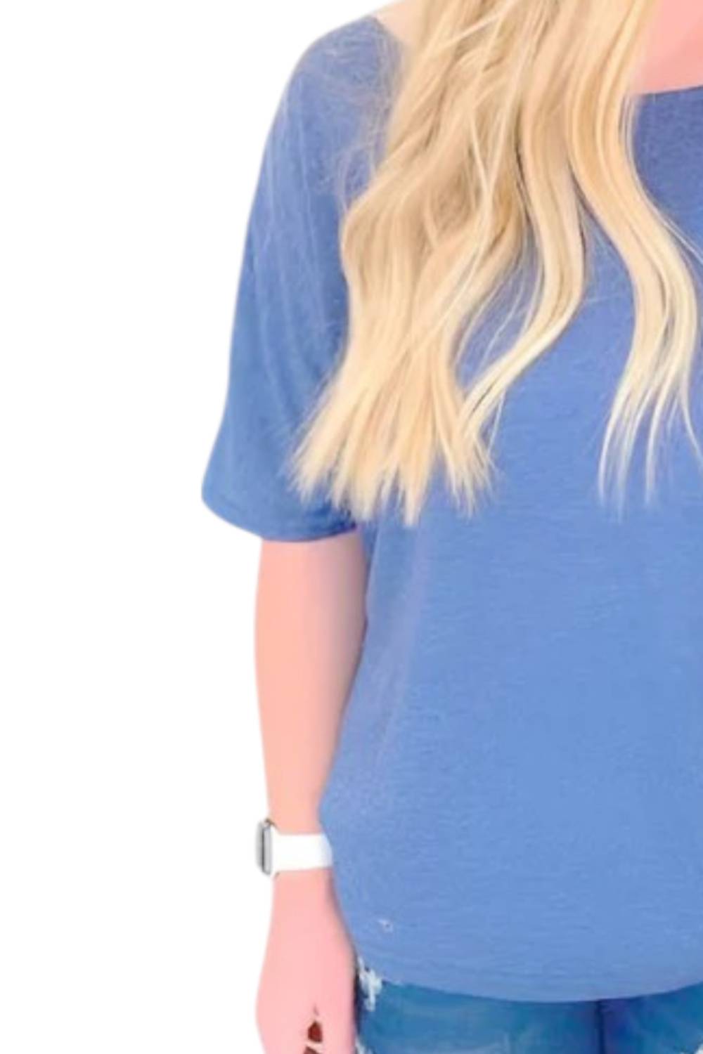 Shirley Stone - One Shoulder Strappy Top - blouses - blue - clothing