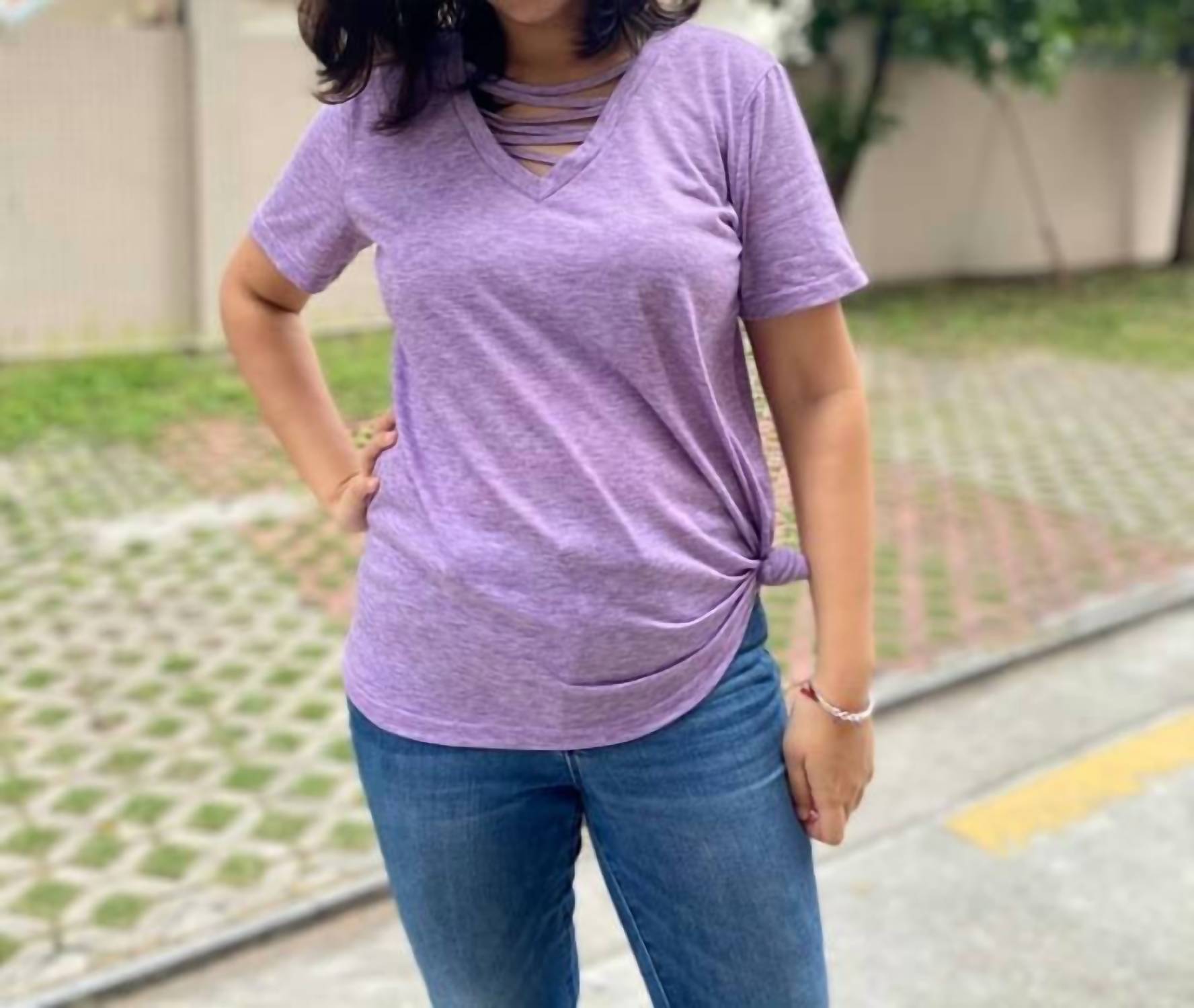 Shirley Stone - Strappy Criss Cross Top - blouses - clothing - polyester