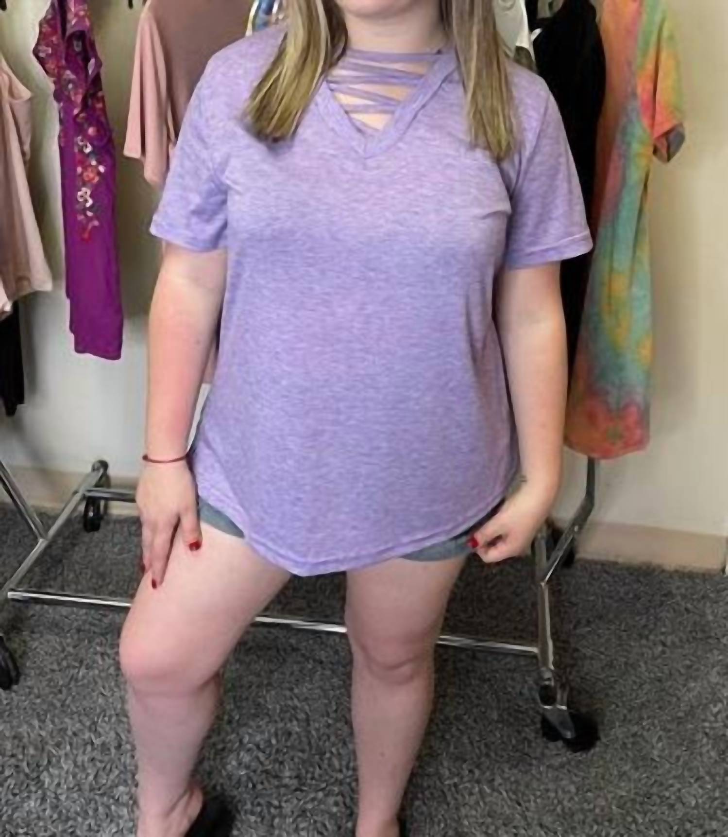 Shirley Stone - Strappy Criss Cross Top - blouses - clothing - polyester