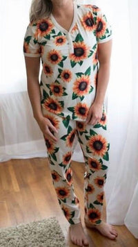 Shirley Stone - Sunflower Loungewear Set - clothing - floral - loungewear