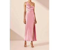 Shona Joy - Draped Side Split Midi Dress