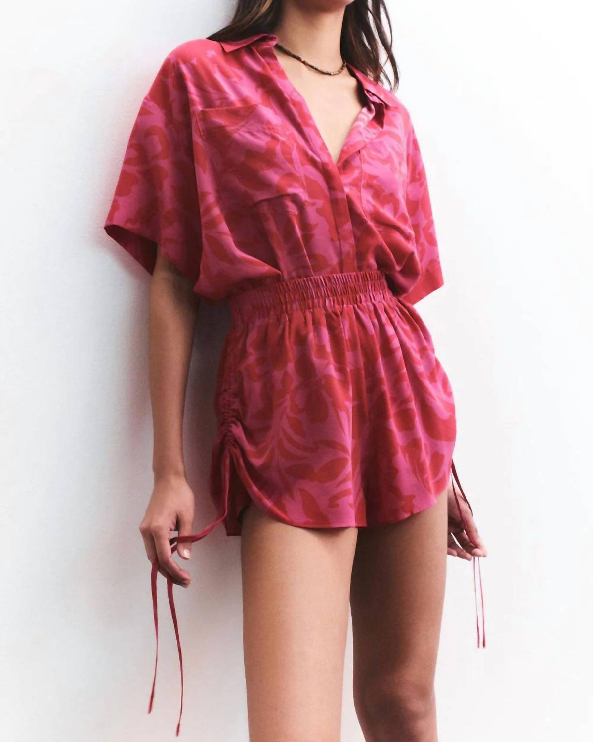 Shona Joy - Portea Silk Side Ruched Short