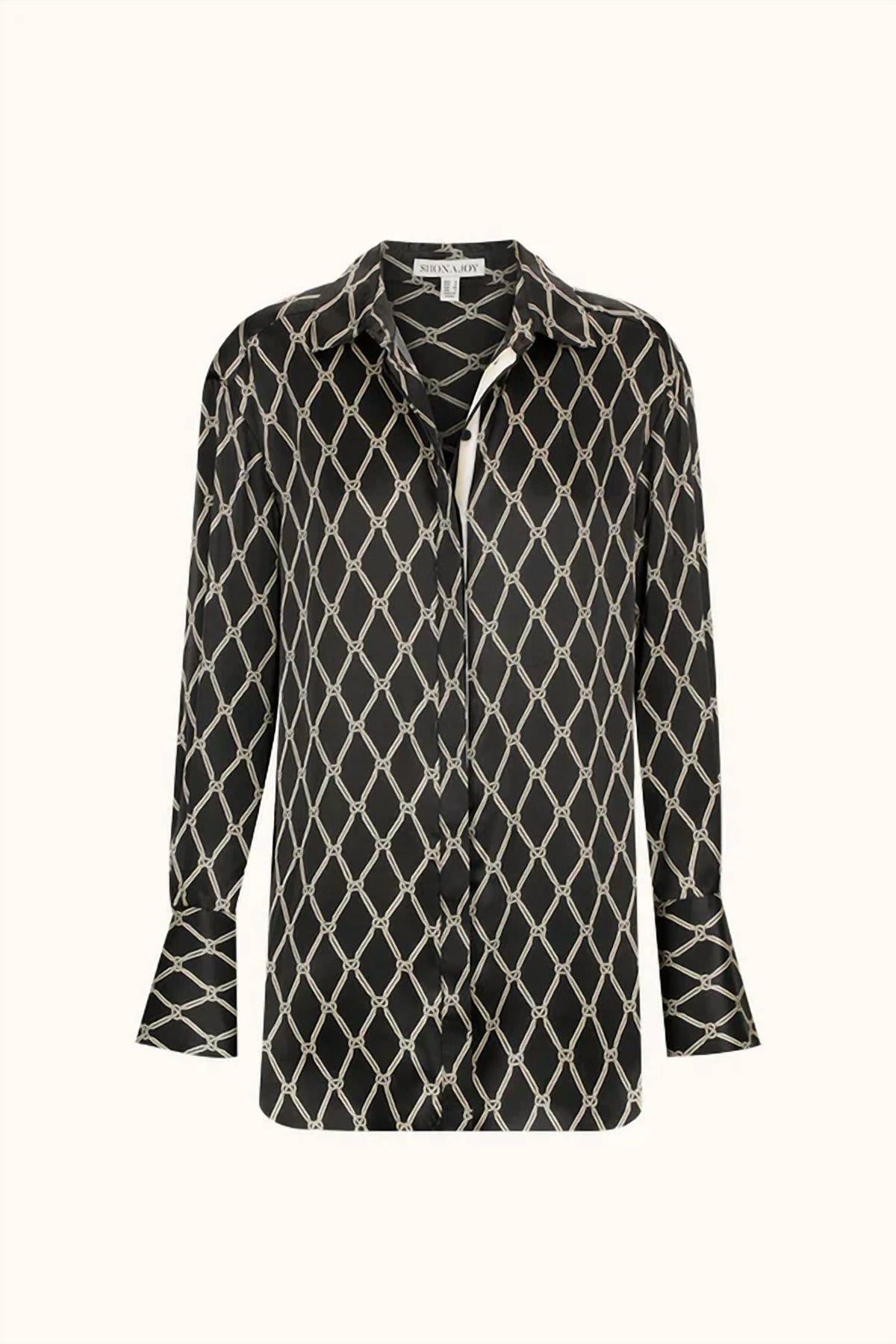 Shona Joy - Silk Contrast Relaxed Shirt