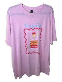 Shopthetinycloset - Women's Tequila T-shirt - clothing - graphic - pink