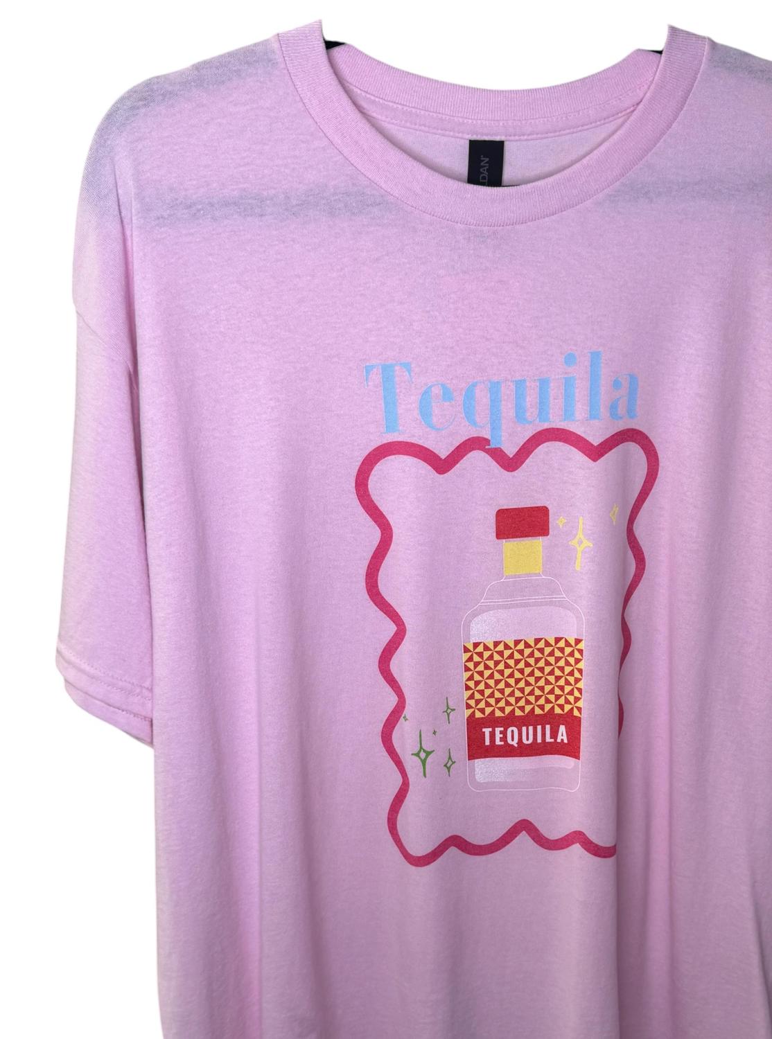Shopthetinycloset - Women's Tequila T-shirt - clothing - graphic - pink