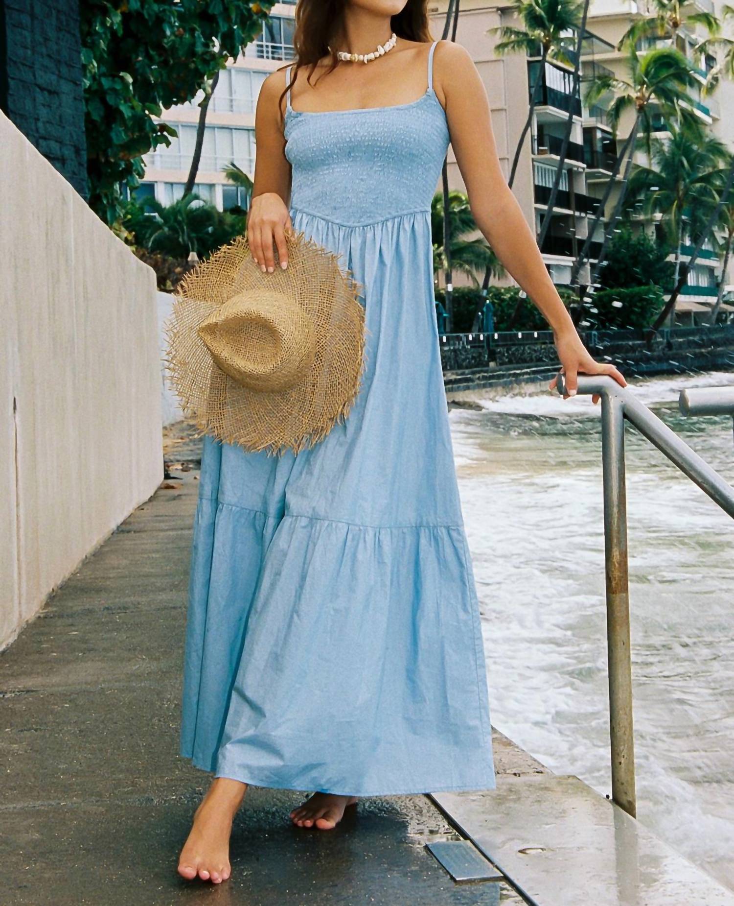 Shore - Sabrina Maxi Dress - blue - clothing - dresses