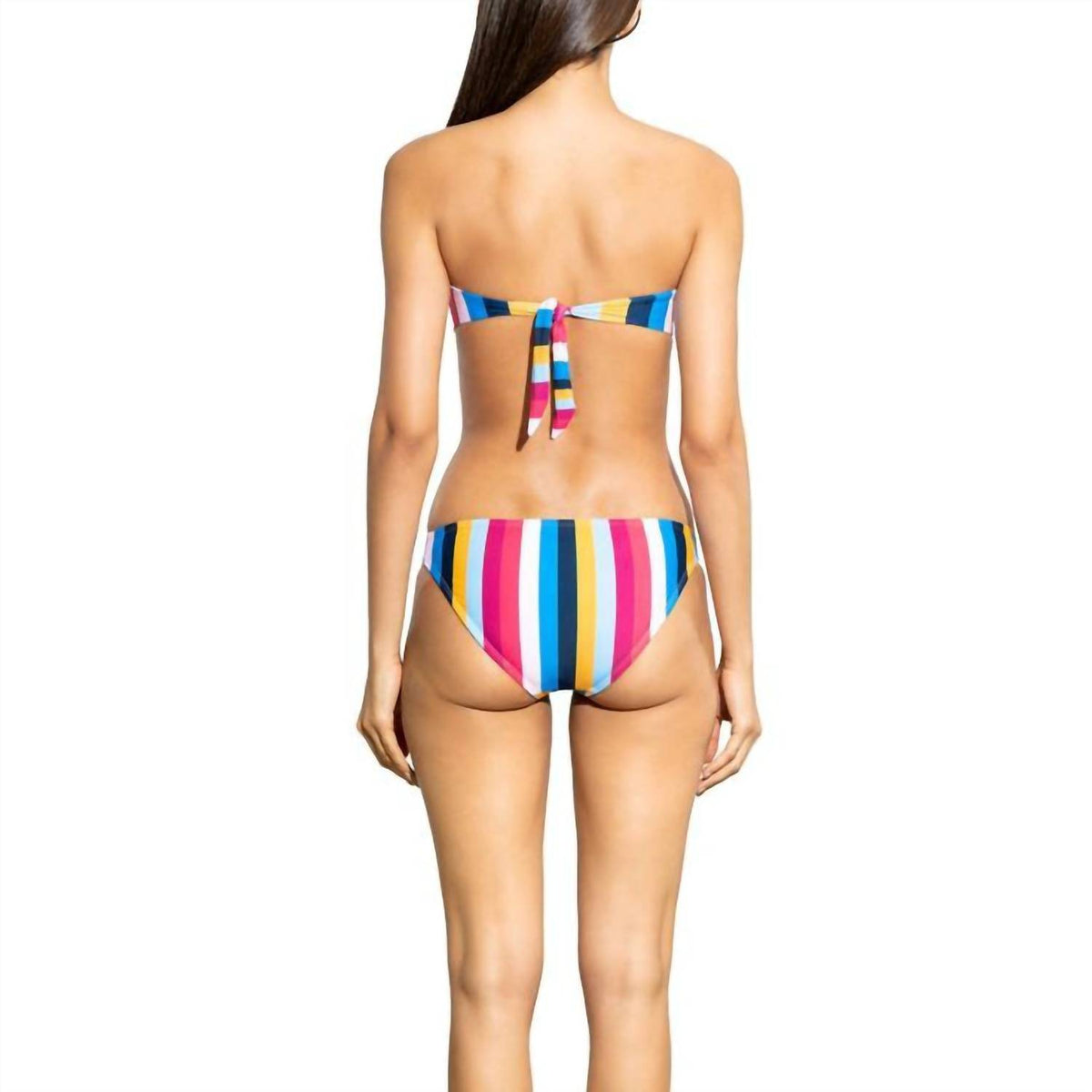 Shoshanna - Stripe Knot Front Bandeau Bikini Top